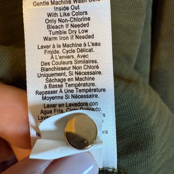 Nation LTD Pascale Olive Green Puff Sleeve  Blouse Croptop Breathable Relaxed - Picture 9 of 11